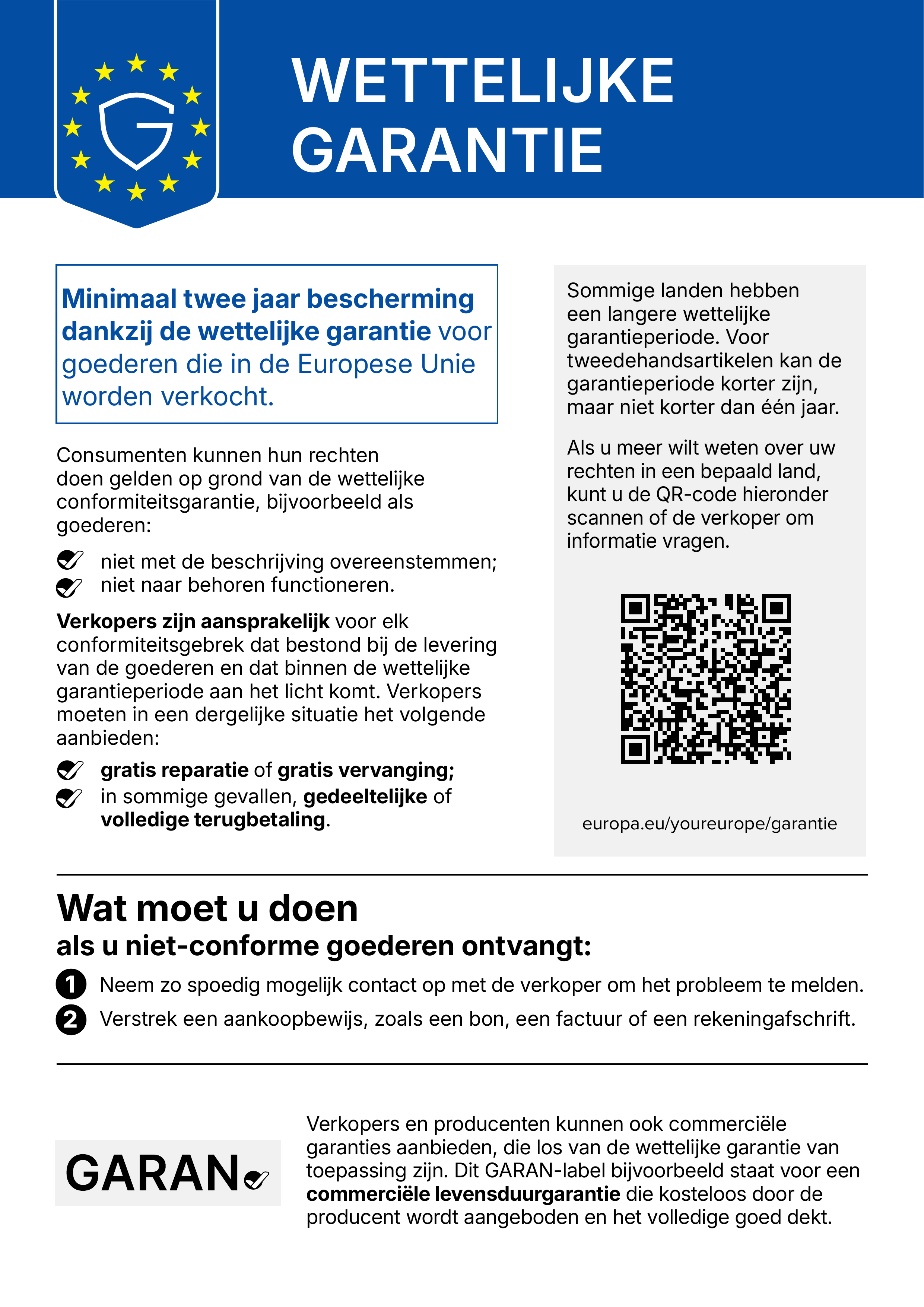 Uw wettelijke garantierechten